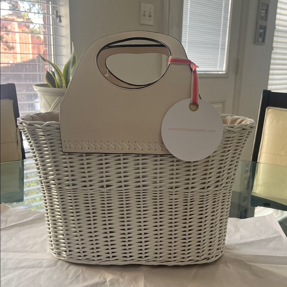 Elegant Cream and White Tote Bag